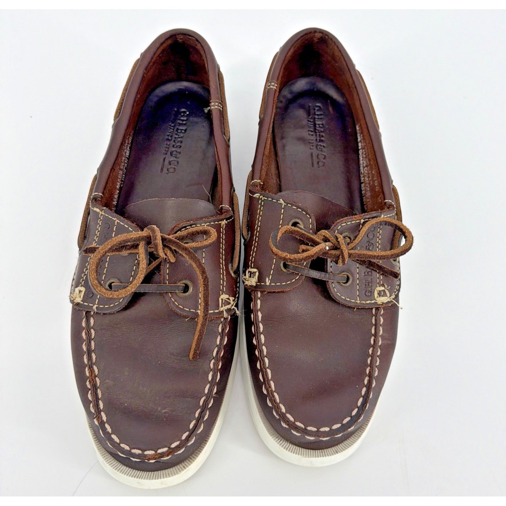 GH Bass & Co Boat Deck Shoes Womens 7.5 M Brown Leather Castoff